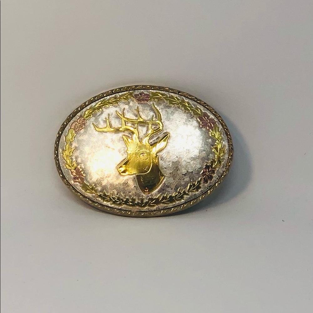 Black hills gold style belt buckle stag deer. - Picture 4 of 11